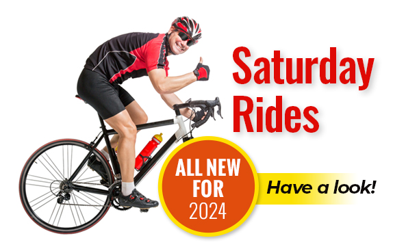 Our Saturday rides are all new for 2024 -- have a look!